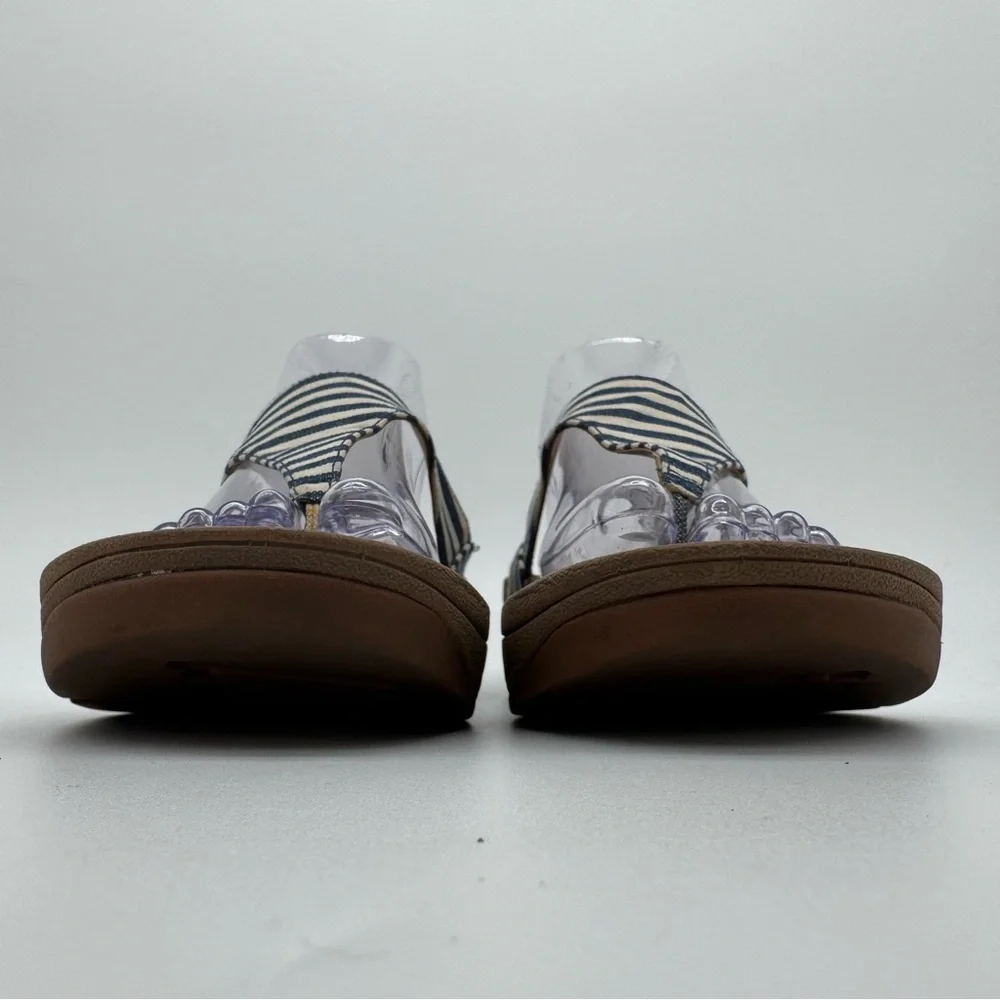 FitFlop Nautical Blue White Toe Post Thong Sandal Size 9